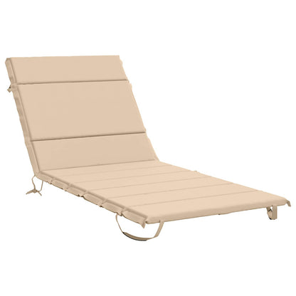 vidaXL Sunlounger Cushion GEMERT 100% Polyester Cream 200 x 70 x 3 cm