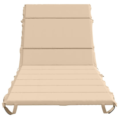 vidaXL Sunlounger Cushion GEMERT 100% Polyester Cream 200 x 70 x 3 cm
