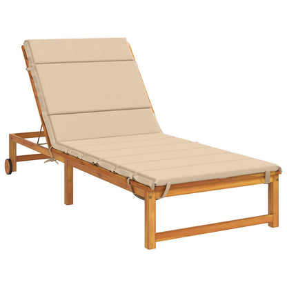 vidaXL Sunlounger Cushion GEMERT 100% Polyester Cream 200 x 70 x 3 cm