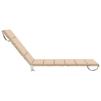 vidaXL Sunlounger Cushion GEMERT 100% Polyester Cream 200 x 70 x 3 cm