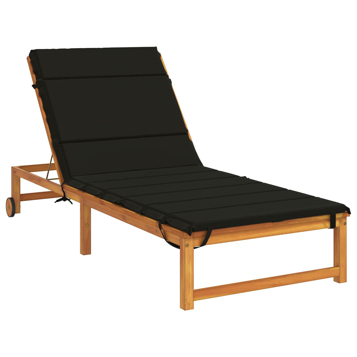 vidaXL Sunlounger Cushion GEMERT 100% Polyester Black 200 x 70 x 3 cm