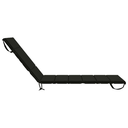 vidaXL Sunlounger Cushion GEMERT 100% Polyester Black 200 x 70 x 3 cm