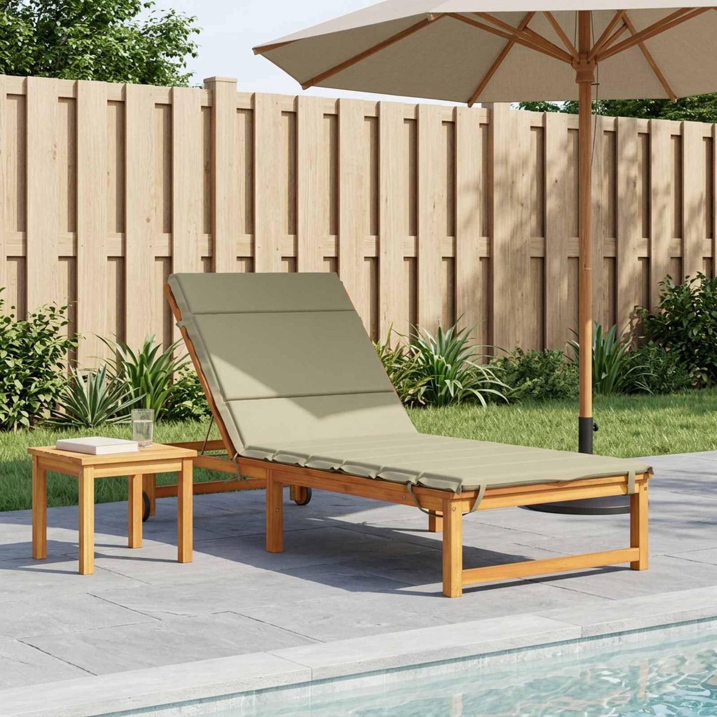 vidaXL Sunlounger Cushion GEMERT 100% Polyester Light Green