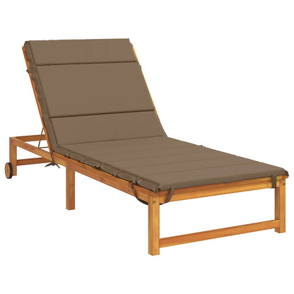 vidaXL Sunlounger Cushion GEMERT 100% Polyester Taupe 200 x 80 x 3 cm