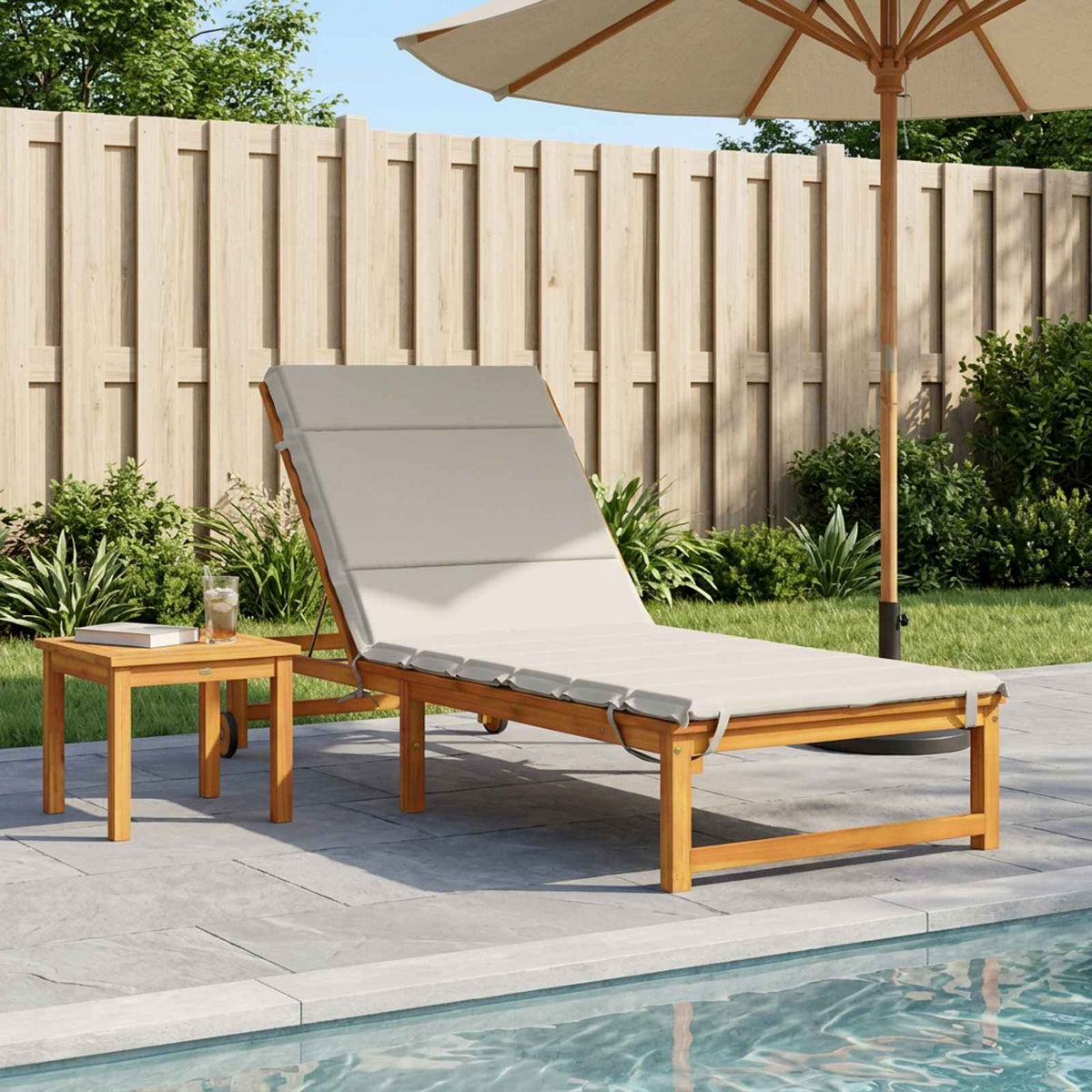 vidaXL Sunlounger Cushion GEMERT 100% Polyester White 200 x 70 x 3 cm