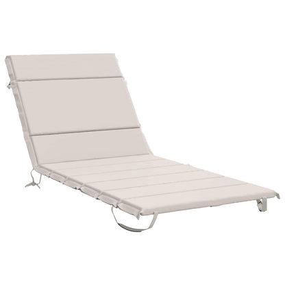 vidaXL Sunlounger Cushion GEMERT 100% Polyester White 200 x 80 x 3 cm