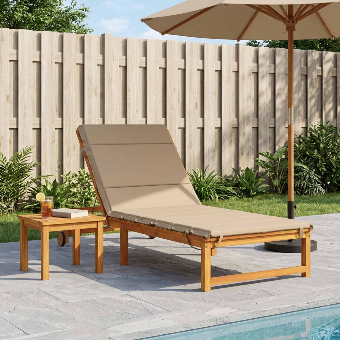 vidaXL Sunlounger Cushion GEMERT 100% Polyester Sand 200 x 70 x 3 cm