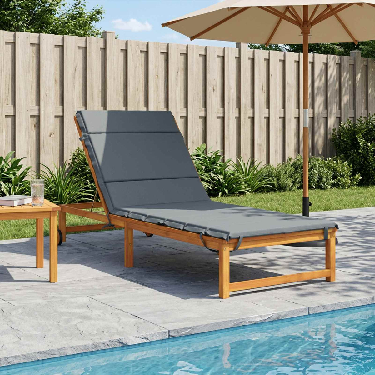 vidaXL Sunlounger Cushion GEMERT 100% Polyester Blue 200 x 70 x 3 cm