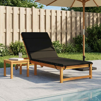 vidaXL Sunlounger Cushion GEMERT 100% Polyester Black 200 x 80 x 3 cm