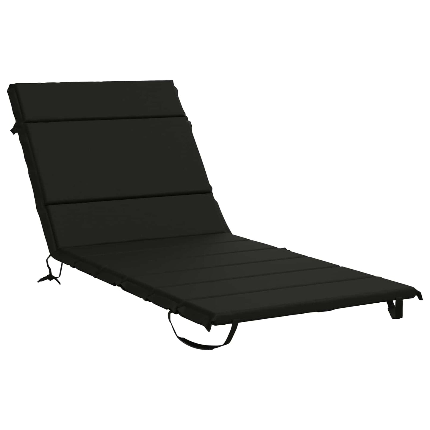 vidaXL Sunlounger Cushion GEMERT 100% Polyester Black 200 x 80 x 3 cm