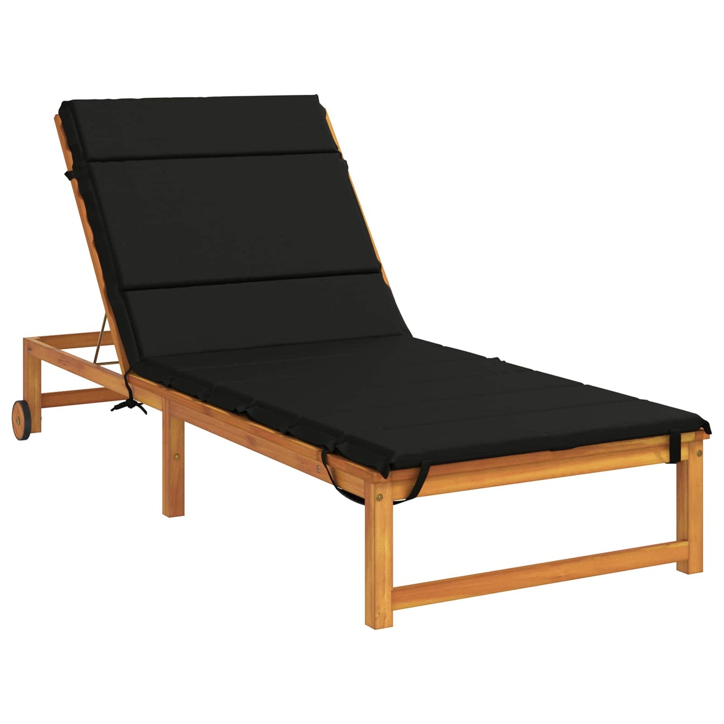 vidaXL Sunlounger Cushion GEMERT 100% Polyester Black 200 x 80 x 3 cm