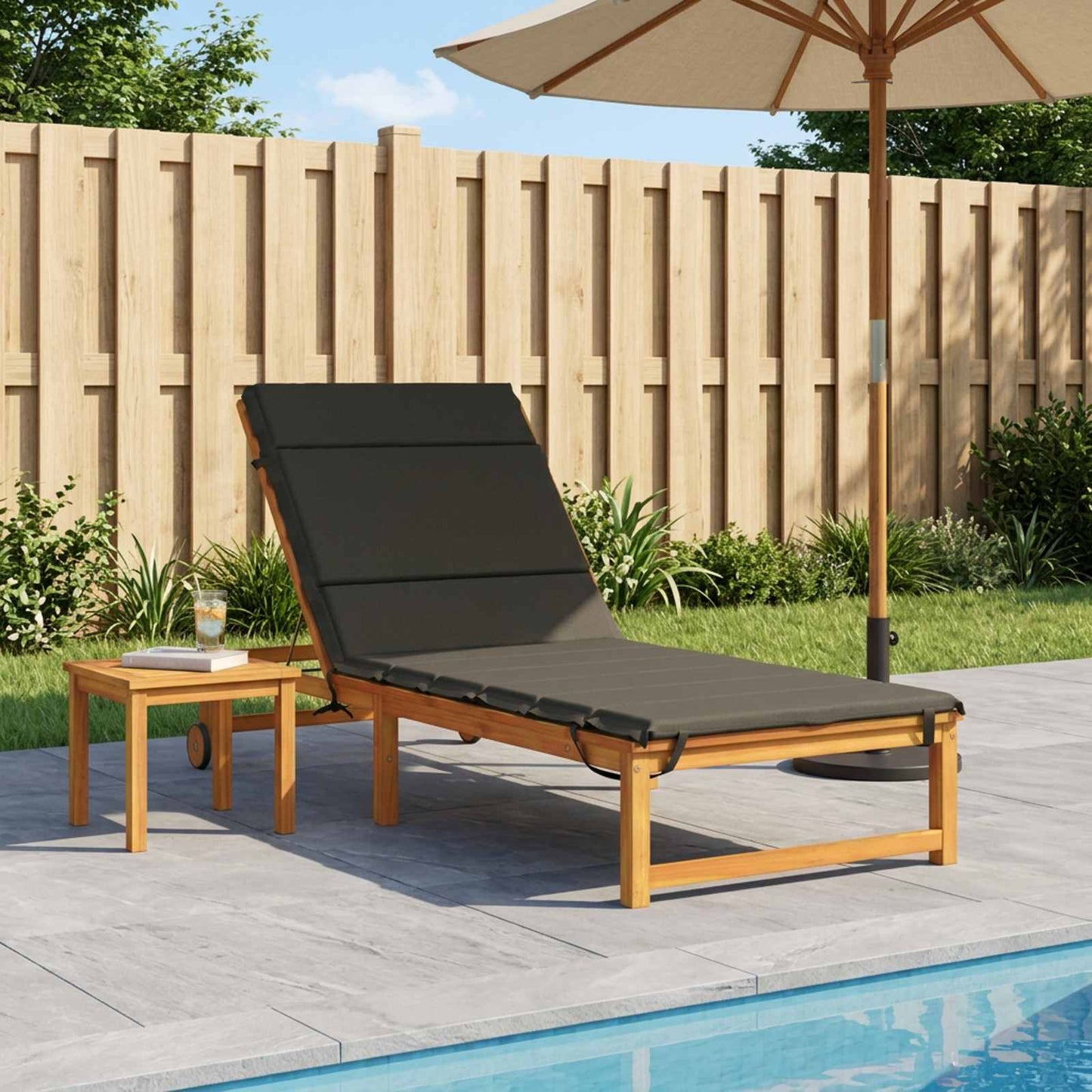 vidaXL Sunlounger Cushion GEMERT 100% Polyester Anthracite