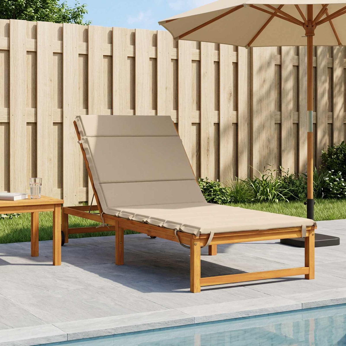 vidaXL Sunlounger Cushion GEMERT 100% Polyester Cream 200 x 70 x 3 cm