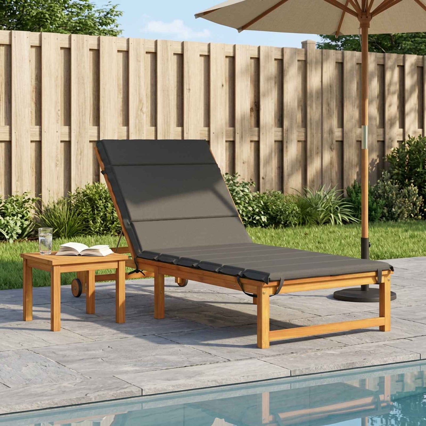 vidaXL Sunlounger Cushion GEMERT 100% Polyester Anthracite