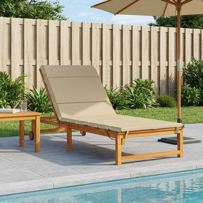 vidaXL Sunlounger Cushion GEMERT 100% Polyester Beige 200 x 90 x 3 cm