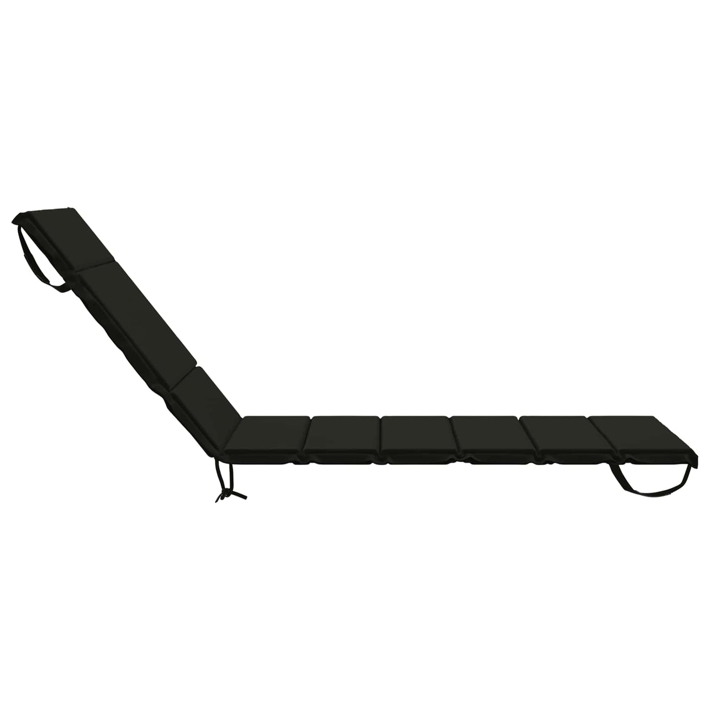 vidaXL Sunlounger Cushion GEMERT 100% Polyester Black 200 x 80 x 3 cm