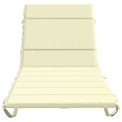 vidaXL Sunlounger Cushion GEMERT 100% Polyester Cream 200 x 80 x 3 cm