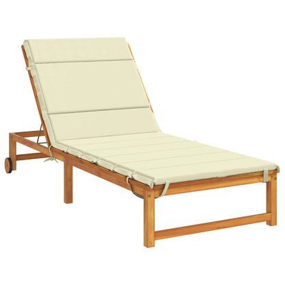 vidaXL Sunlounger Cushion GEMERT 100% Polyester Cream 200 x 80 x 3 cm