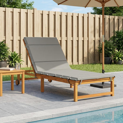 vidaXL Sunlounger Cushion GEMERT 100% Polyester Grey 200 x 80 x 3 cm