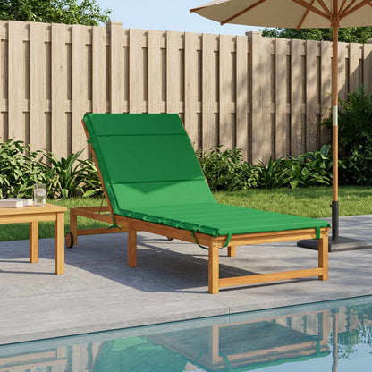 vidaXL Sunlounger Cushion GEMERT 100% Polyester Green 200 x 80 x 3 cm