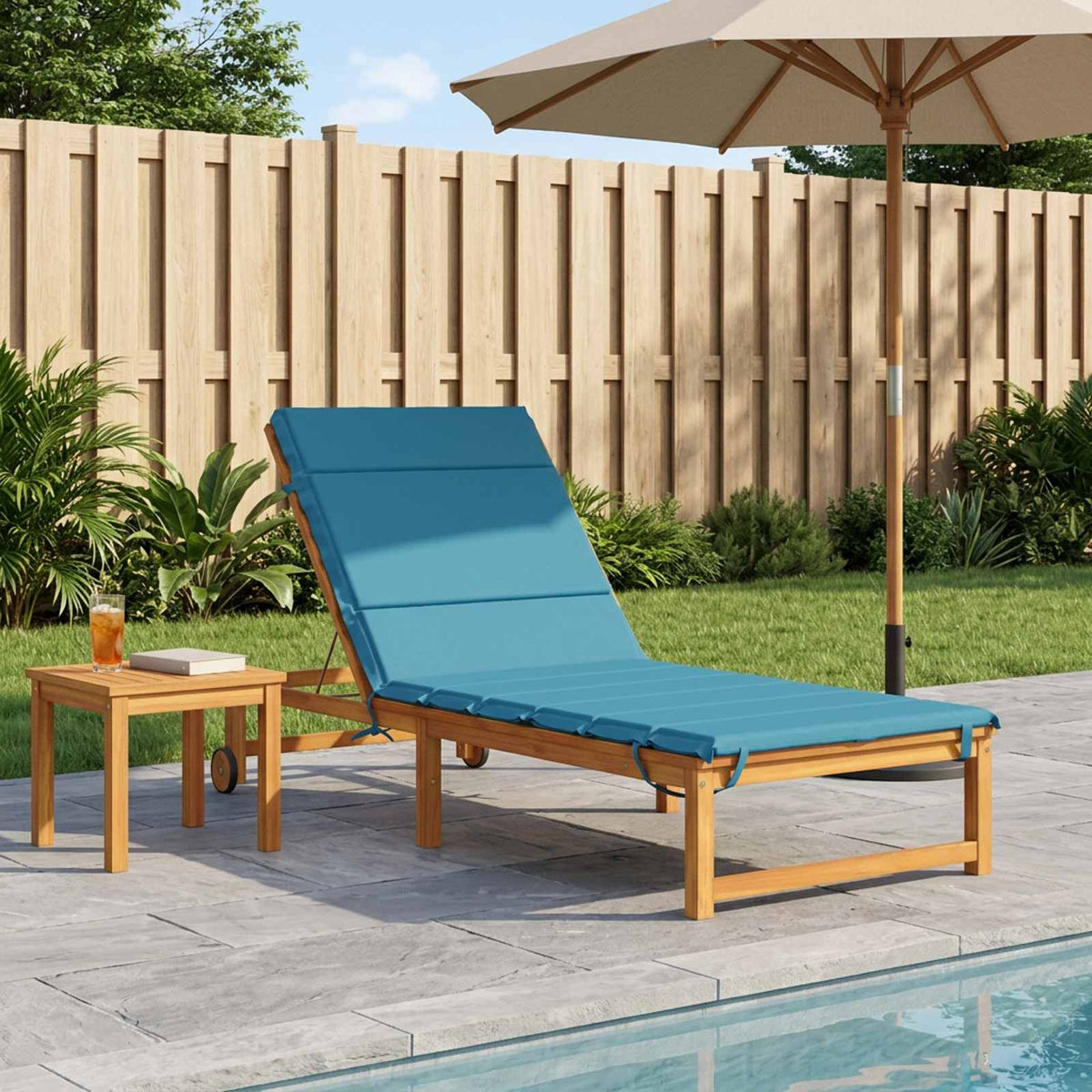 vidaXL Sunlounger Cushion GEMERT 100% Polyester Light Blue
