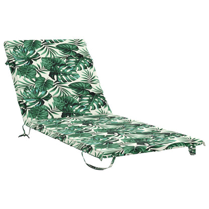 vidaXL Sunlounger Cushion GEMERT 100% Polyester Leaf Pattern