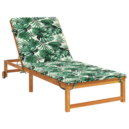 vidaXL Sunlounger Cushion GEMERT 100% Polyester Leaf Pattern