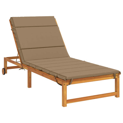 vidaXL Sunlounger Cushion GEMERT 100% Polyester Taupe 200 x 80 x 3 cm