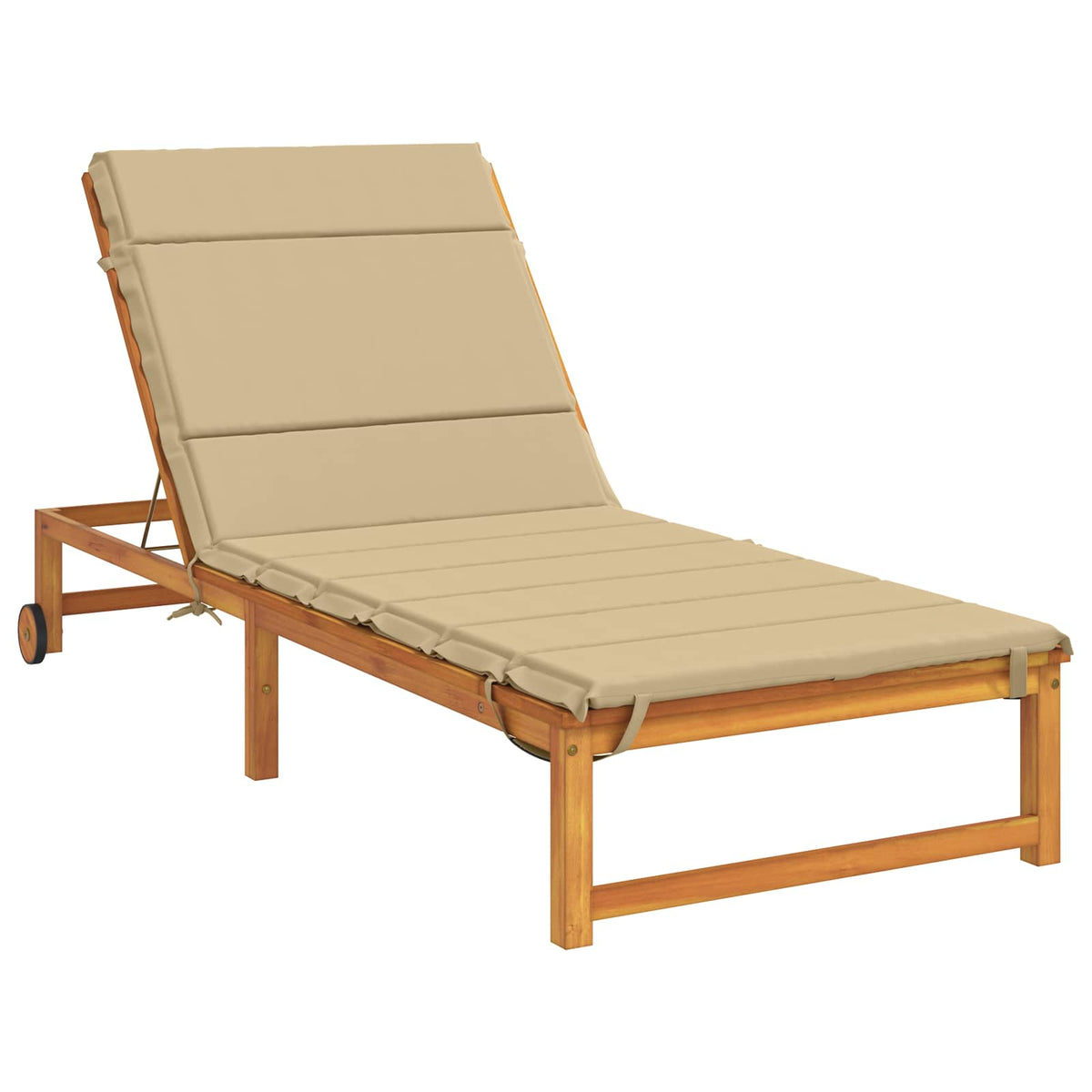 vidaXL Sunlounger Cushion GEMERT 100% Polyester Beige 200 x 90 x 3 cm