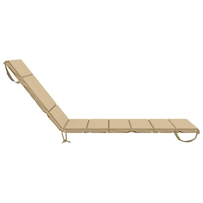 vidaXL Sunlounger Cushion GEMERT 100% Polyester Beige 200 x 90 x 3 cm