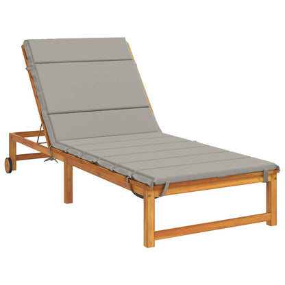 vidaXL Sunlounger Cushion GEMERT 100% Polyester Grey 200 x 90 x 3 cm