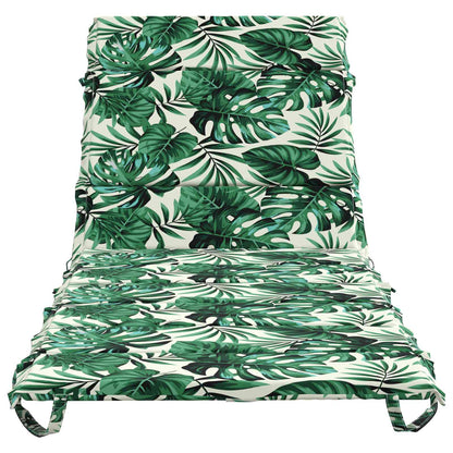 vidaXL Sunlounger Cushion GEMERT 100% Polyester Leaf Pattern