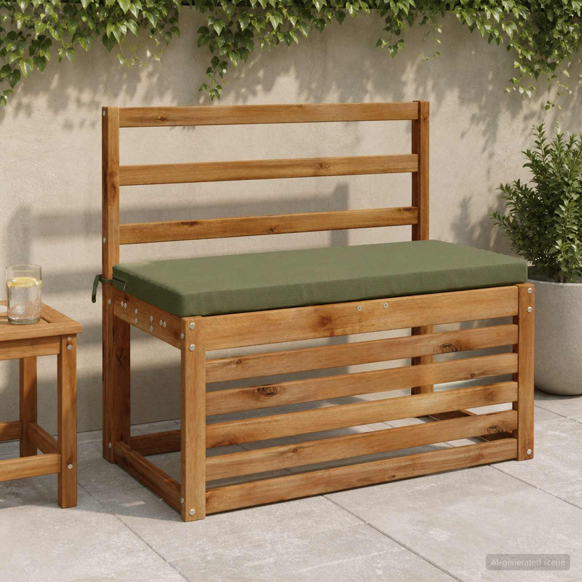 vidaXL 2-Piece Bench Cushions SOEST 2 pcs 100% Polyester Olive Green