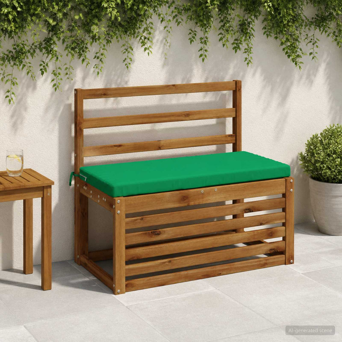vidaXL Bench Cushion SOEST 100% Polyester Green 80 x 40 x 5 cm