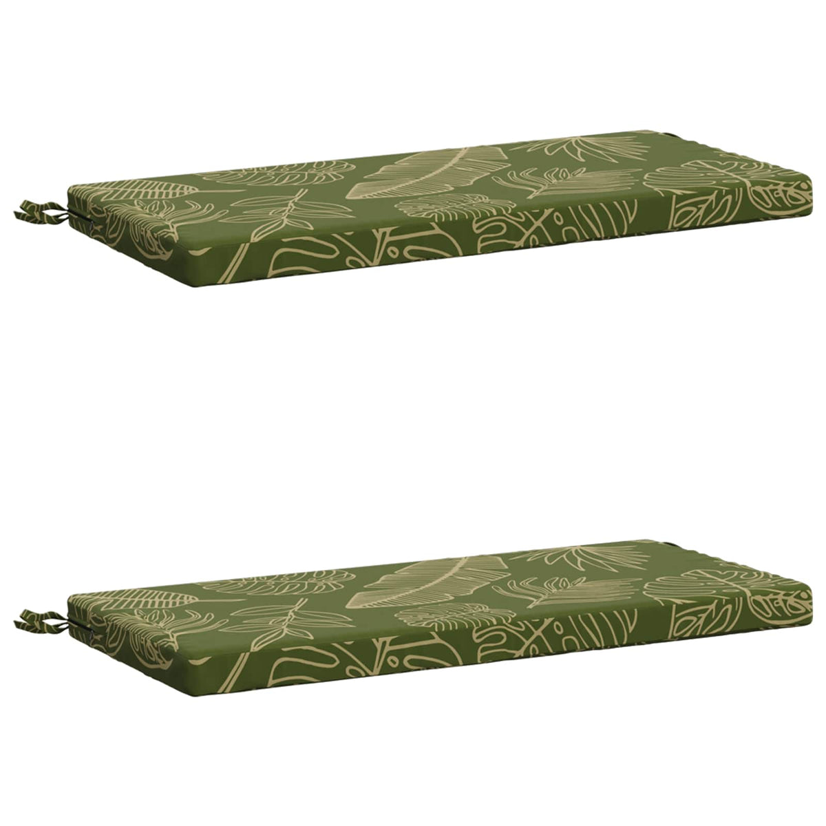 vidaXL Bench Cushions SOEST 2 pcs 100% Polyester Leaf Design