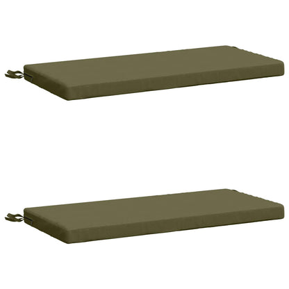 vidaXL 2-Piece Bench Cushions SOEST 2 pcs 100% Polyester Olive Green