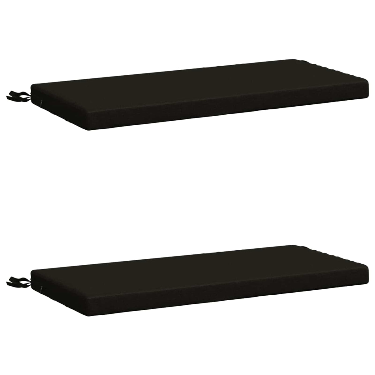 vidaXL Bench Cushions SOEST 2 pcs 100% Polyester Black 80 x 40 x 5 cm