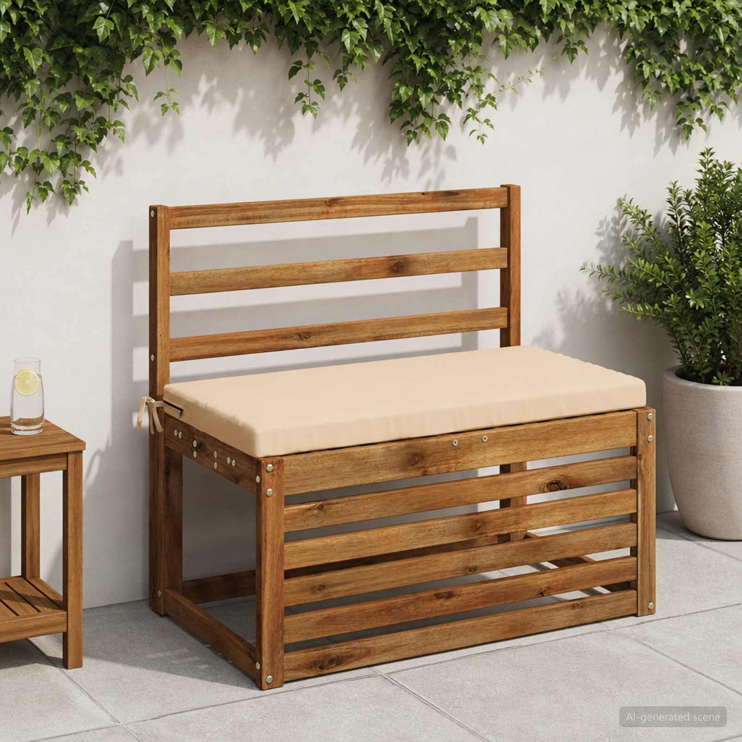 vidaXL Bench Cushion SOEST 100% Polyester Cream 80 x 40 x 5 cm