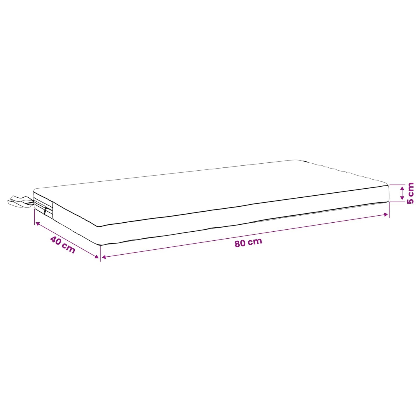 vidaXL Bench Cushion SOEST 100% Polyester Cream 80 x 40 x 5 cm