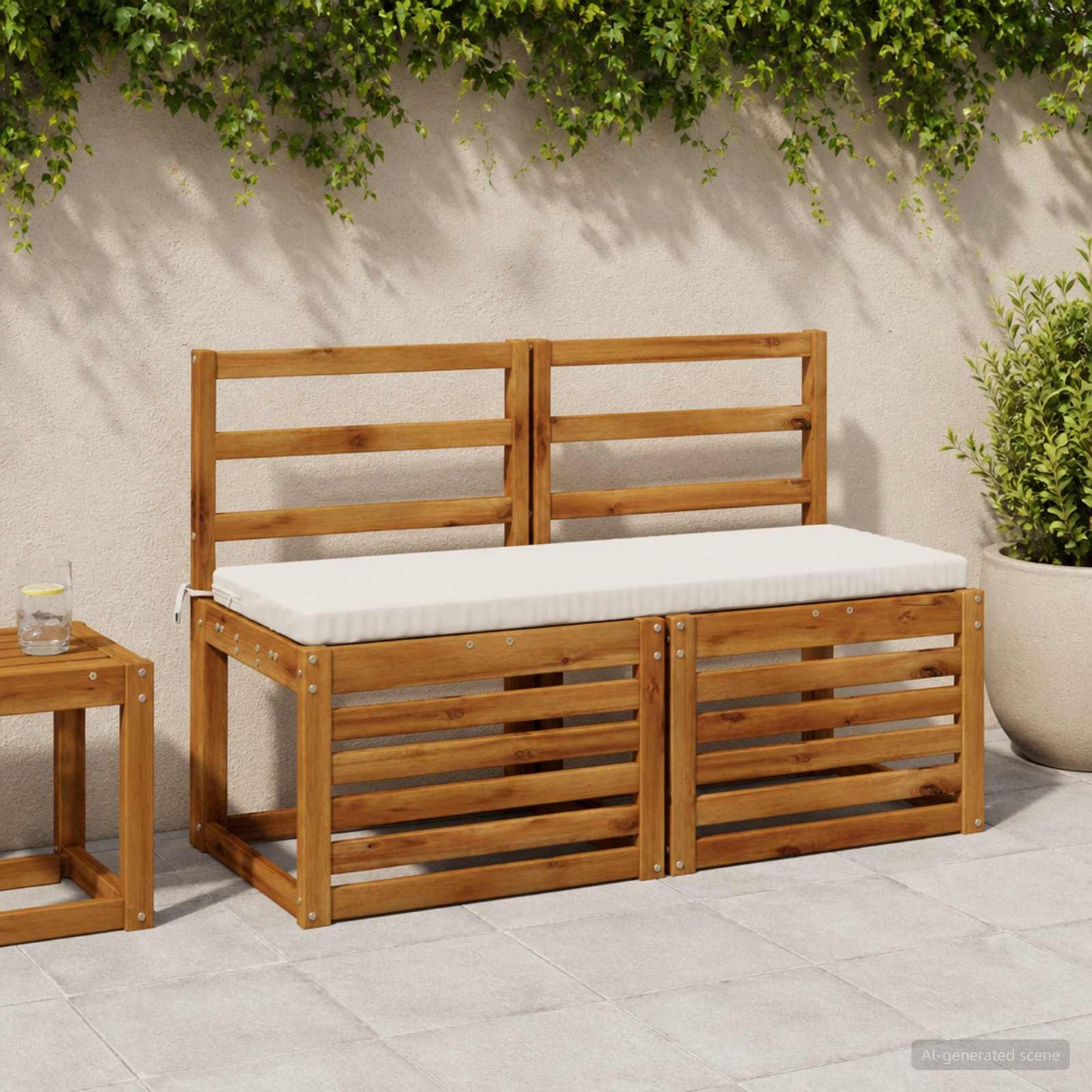 vidaXL 2-Piece Bench Cushions SOEST 2 pcs 100% Polyester White