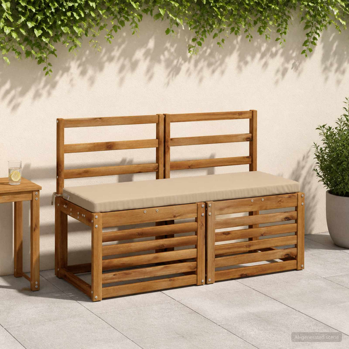 vidaXL 2-Piece Bench Cushions SOEST 2 pcs 100% Polyester Sand