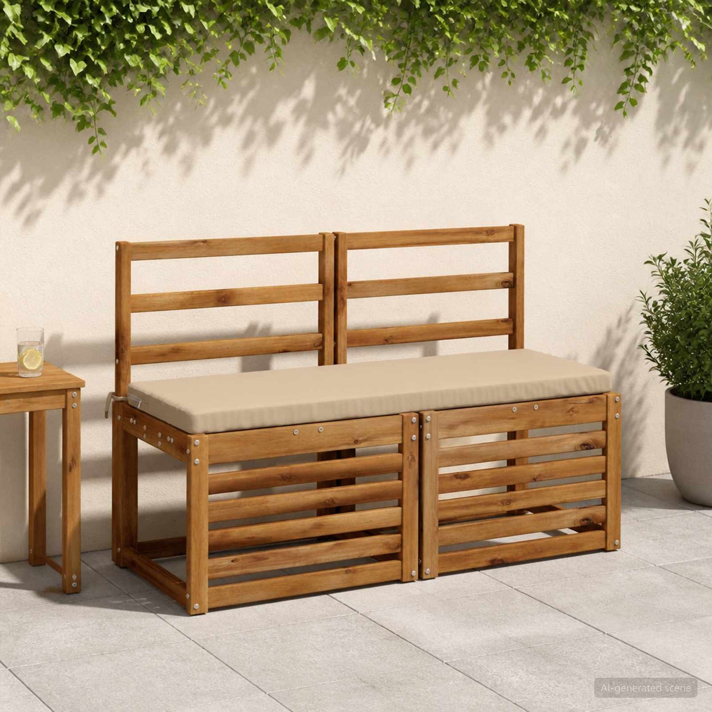 vidaXL 2-Piece Bench Cushions SOEST 2 pcs 100% Polyester Sand