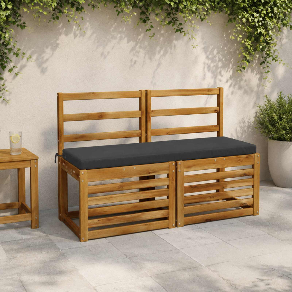 vidaXL Bench Cushion SOEST 100% Polyester Dark Blue 120 x 40 x 5 cm