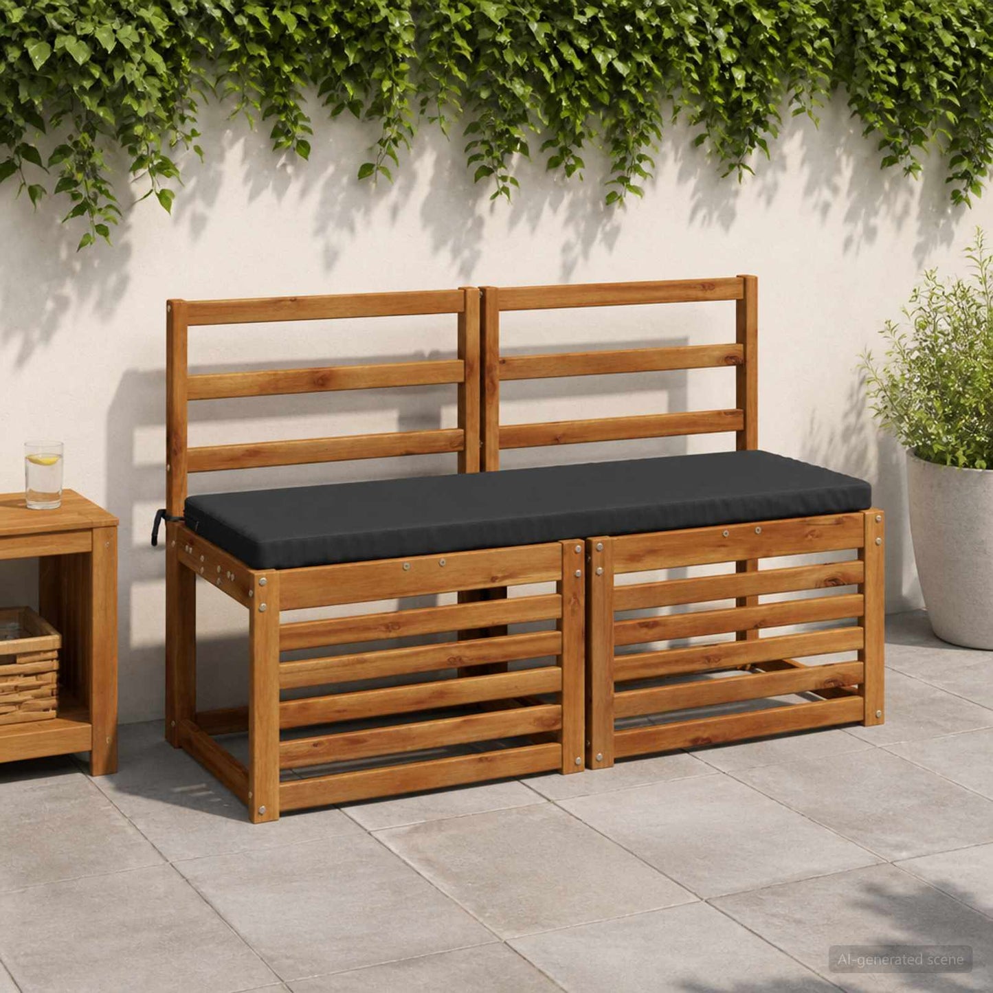 vidaXL 2-Piece Bench Cushions SOEST 2 pcs 100% Polyester Dark Blue