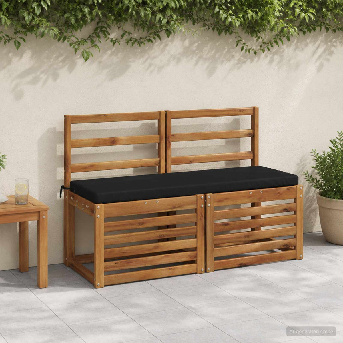 vidaXL Bench Cushion SOEST 100% Polyester Black 110 x 40 x 5 cm