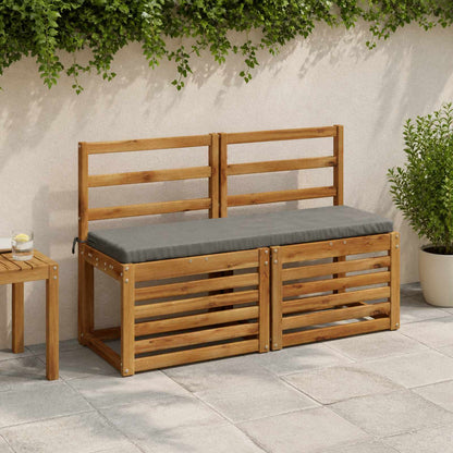 vidaXL Bench Cushions SOEST 2 pcs 100% Polyester Grey 100 x 40 x 5 cm