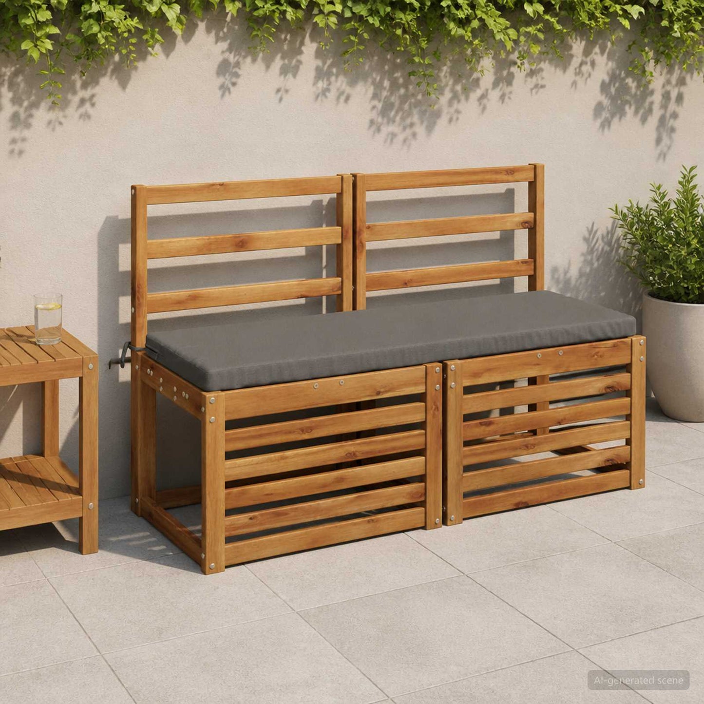 vidaXL 2-Piece Bench Cushions SOEST 2 pcs 100% Polyester Grey