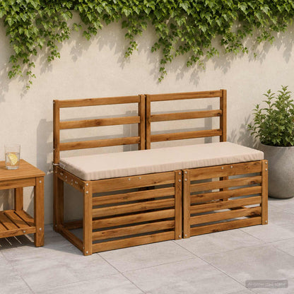 vidaXL 2-Piece Bench Cushions SOEST 2 pcs 100% Polyester Cream