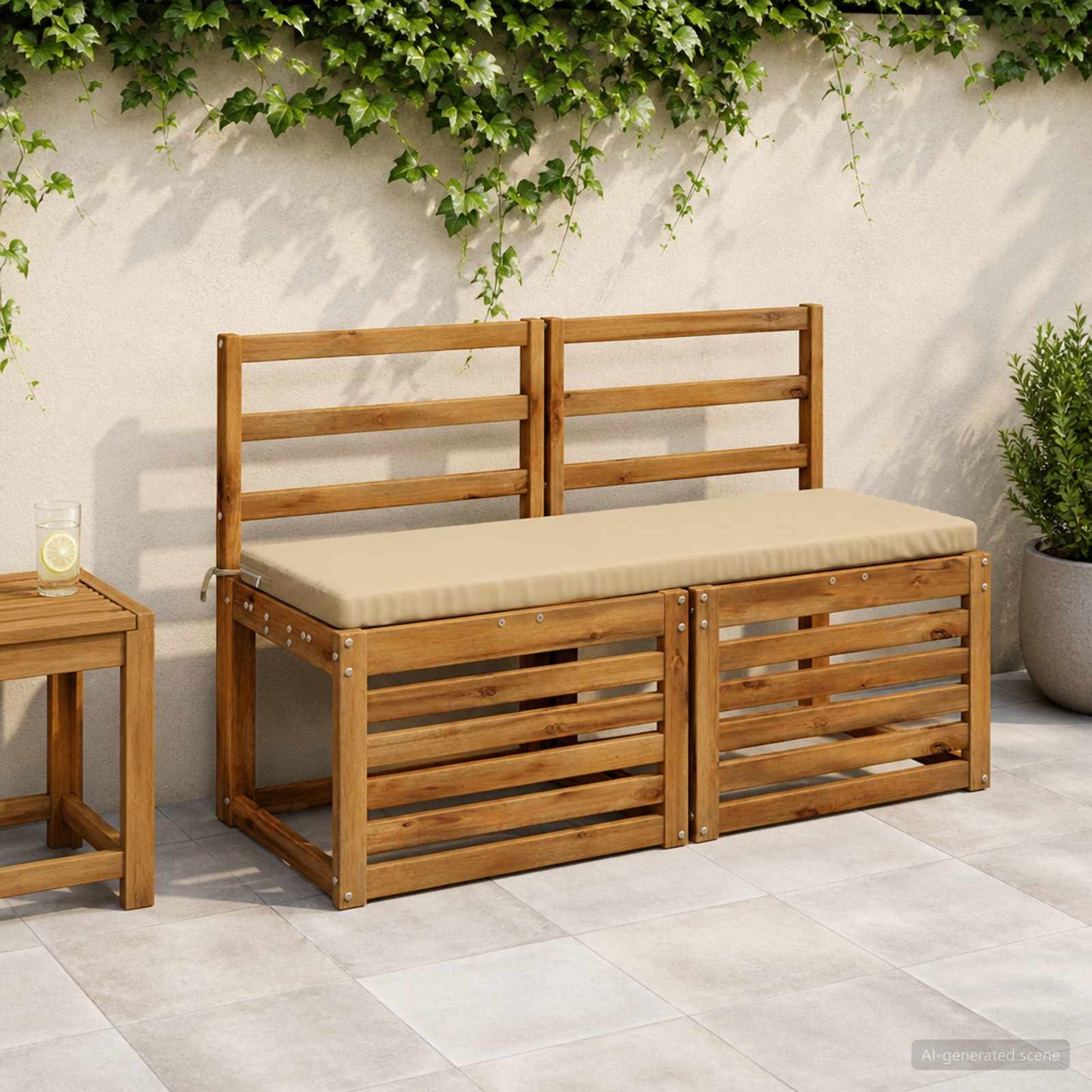 vidaXL Bench Cushion SOEST 100% Polyester Beige 120 x 40 x 5 cm