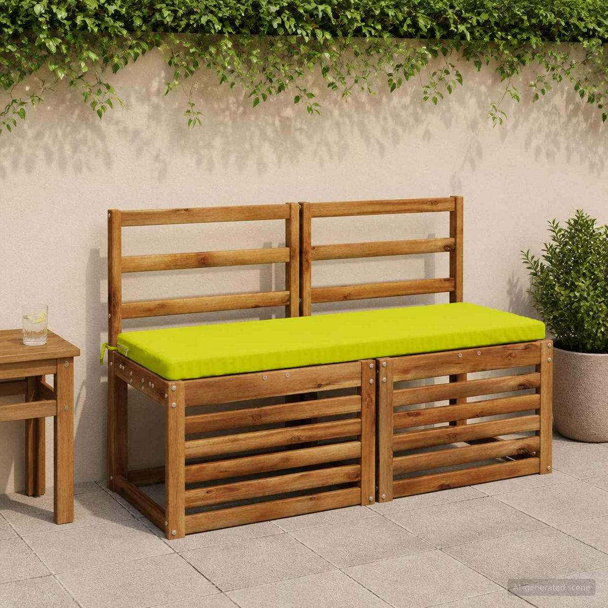 vidaXL 2-Piece Bench Cushions SOEST 2 pcs 100% Polyester Bright Green